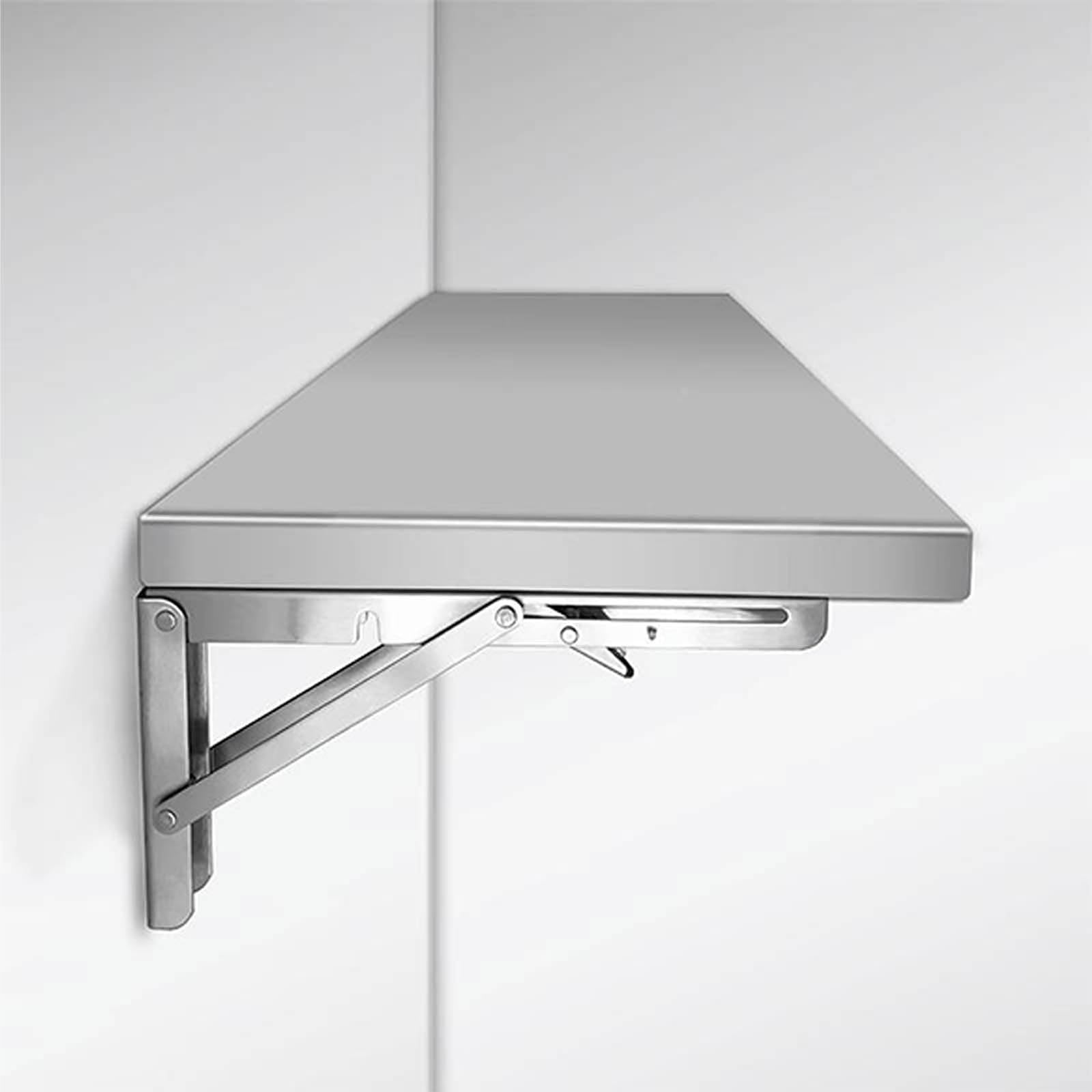GDMDPTE Sturdy 120x40cm Folding Wall Table Flip-Up Space-Saving Table Durable 304 Stainless Steel Design for Kitchen Dining or Office Use