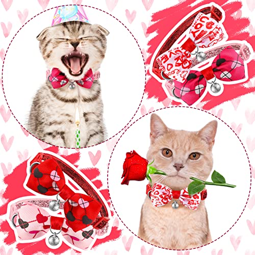 4 Pack Valentines Cat Collar with Bow Tie and Bell Puppy Collar Cat Bow Tie Kitty Collars Holiday Cat Collars Tiny Dog… - Image 7