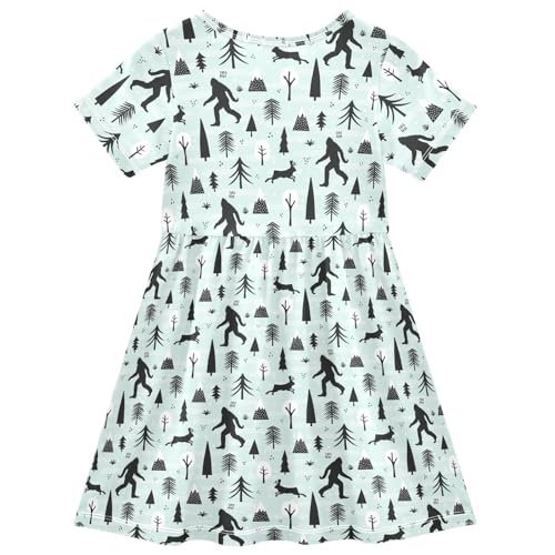 Toddler Girls Dress Short Sleeve A-Line Casual Clothes for Home Party Beach Sundress 2-8T2