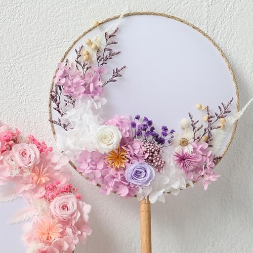 Kit Abanico Redondo con Flores Secas para Mesa DIY miniatura 6