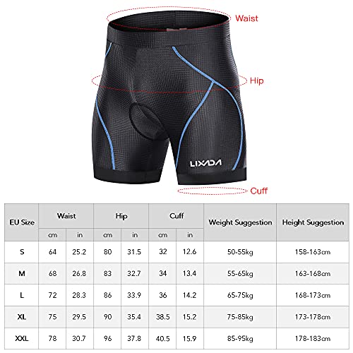 Jiangtao Shorts acolchoados de bicicleta masculinos com alças de perna antiderrapantes, roupa íntima