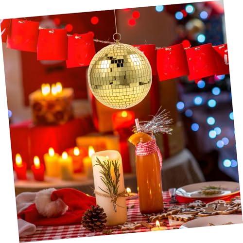 Bola espejada dorada STOBAZA de 25 cm para decoración DIY de fiestas, bodas, bares y Navidad miniatura 3