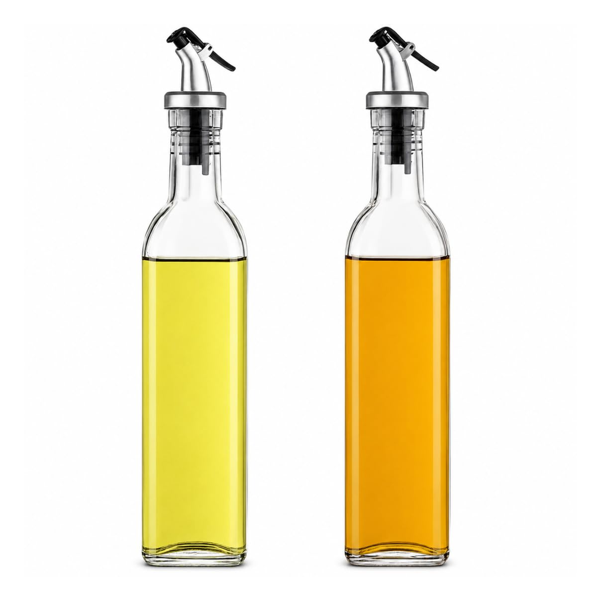 Galheteiro de Vidro 2 Unidades Porta Azeite e Vinagre 280ml Galheteiro com Bico e Tampa