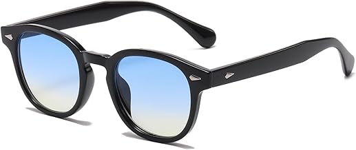 Long Keeper Men's Women's Round Sunglasses Vintage Round Small Glasses Johnny Depp Unisex Style Oval Round Lenses UV400 Protection