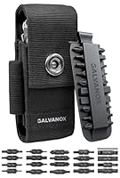 Galvanox Nylon Gürtel Tasche für Multitools mit 21 Flach-Schraubendreher-Bits & Halter – Holster mit Taschen und Bit-Set, kompatibel mit Leatherman (10,2–11,4 cm)