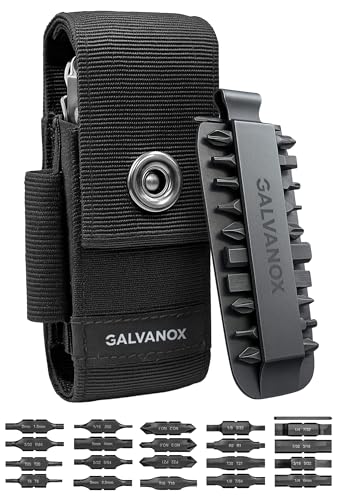 Galvanox Nylon Sheath for Multi-Tools with 21 Flat End Screwdriver Bits and Holder - Case Belt