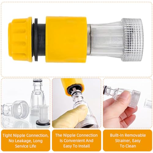 Image of HASTHIP Washer Connectors Set of 12Pcs High Pressure Washer Connectors Adapters with 6Pcs 1 /2 Inches Quick Connectors & 6Pcs 3 /4 Inches Transparent Hose Connectors with Built in Filter