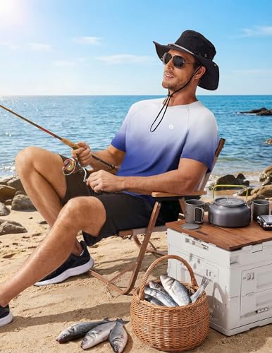 Image of PINSPARK Workout Shirts for Men UPF 50+ Quick Dry Athletic Gym Tee Shirts Mens Short Sleeve Running Cooling Swimming T-Shirt