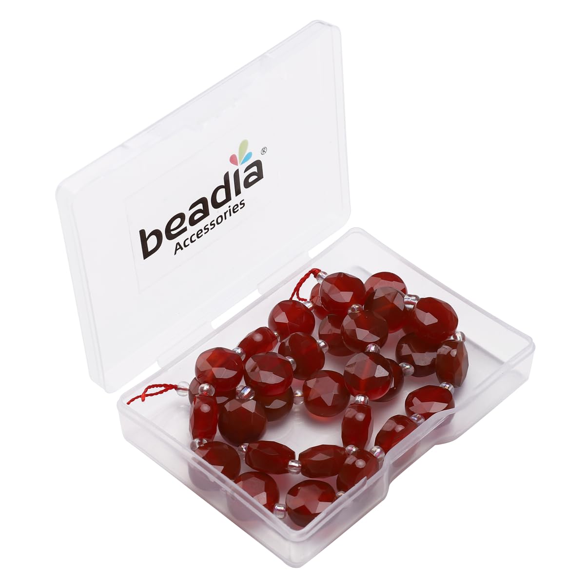 BEADIA Natural Faceted Red Agate Rondelle Disk Stone Beads 10x5mm 37cm for DIY Chain Jewelry Making