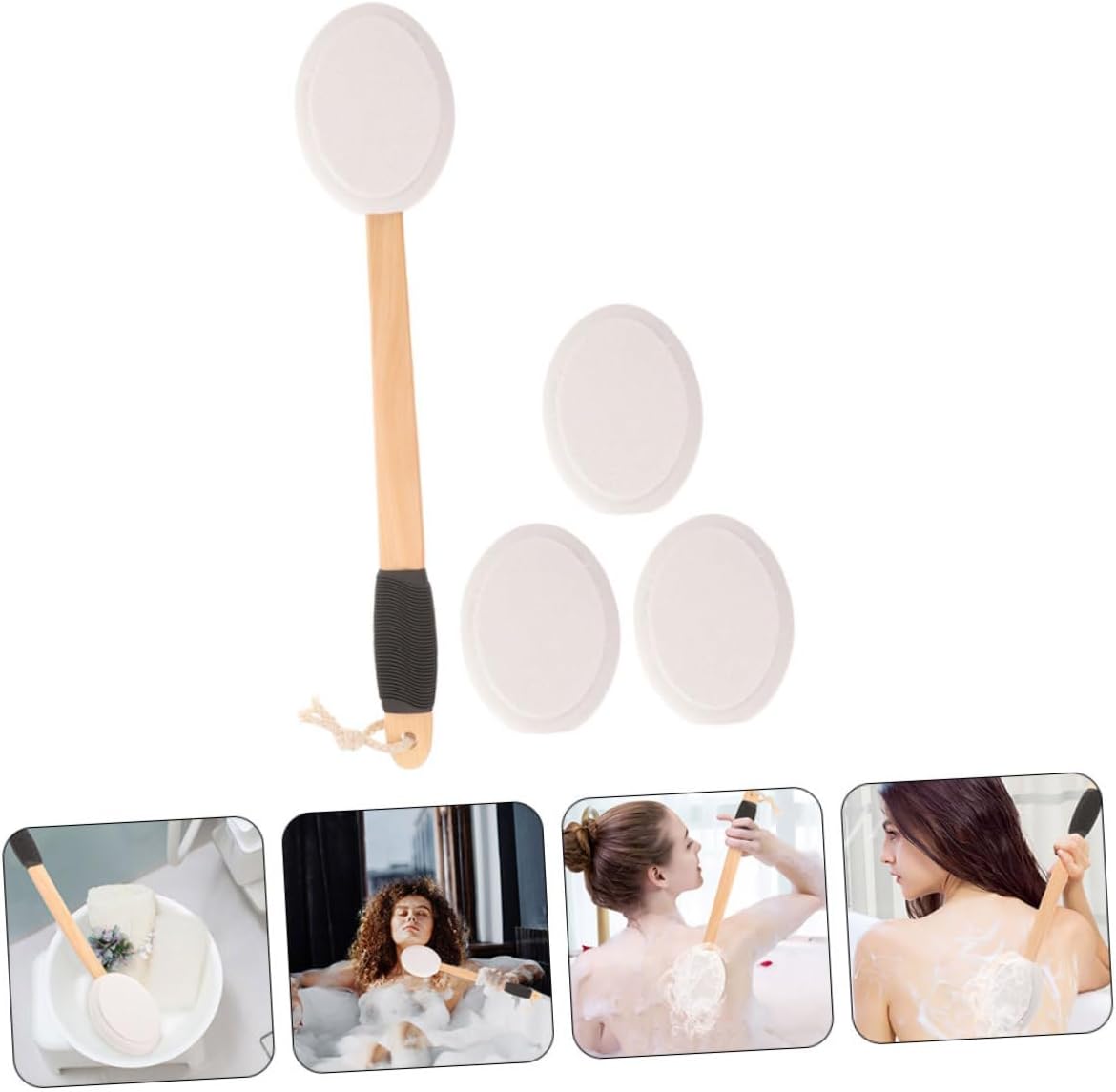 1set Versatile Back Moisturizer Applicator Wand Replacement Heads Included