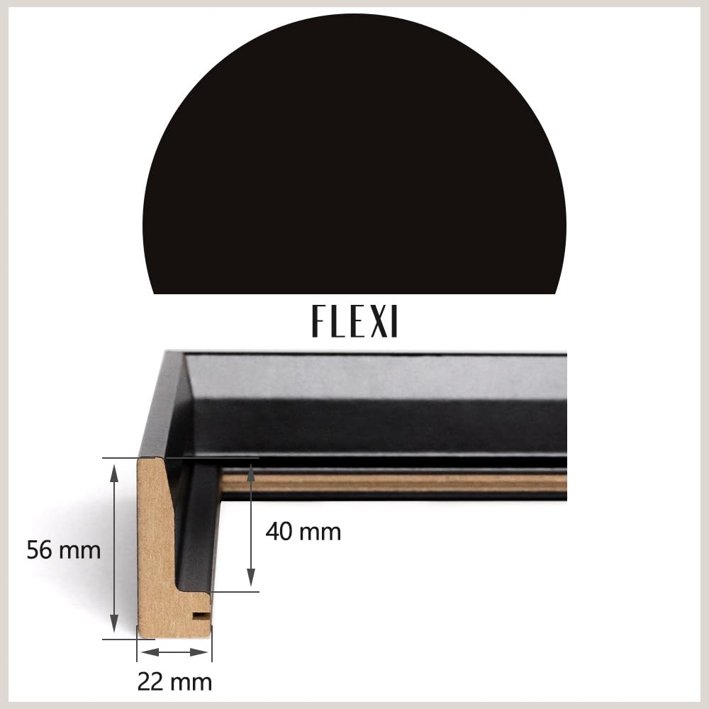 Bildershop-24 Schattenfugenrahmen FLEXI in Schwarz (matt) 100x100cm für Leinwandbilder und Keilrahmenbilder bis 4 cm Tiefe