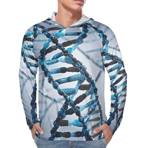 UPF 50+ Fishing Shirts for Men Sun Protection Hoodie DNA Genetic Helix Sun Hoodie Mens Rash Guard Long Sleeve Shirts3
