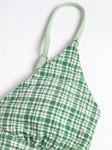 ZAFUL Women's Spaghetti Strap Tankini Swimsuits V Neck Tummy Control Tie Side Thong Bikini Swimsuits 2 Piece Bathing Suits4