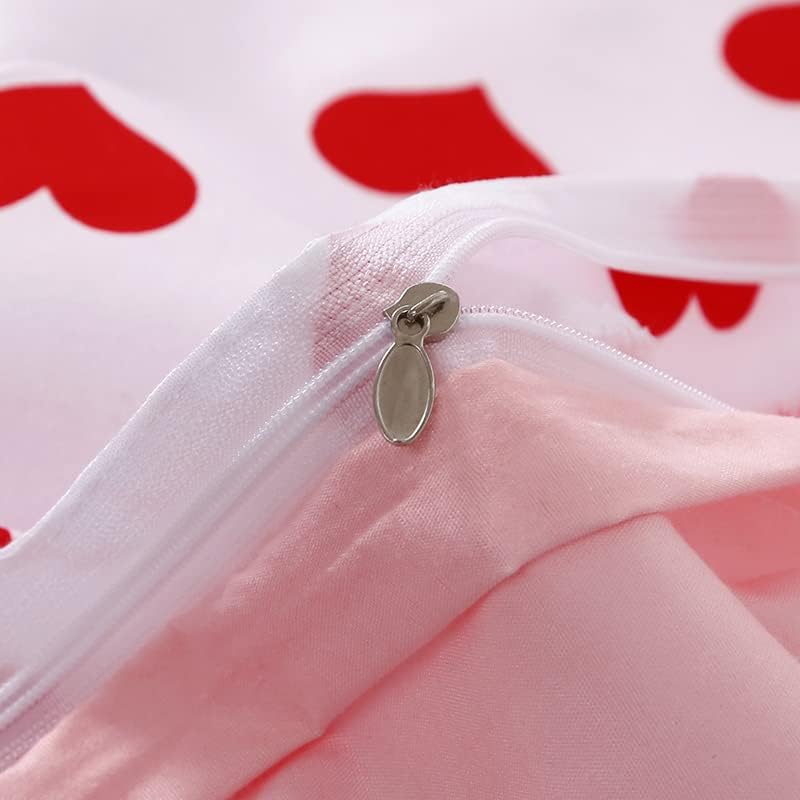 Miniatura 7 de Kimko Juego de ropa de cama suave con diseño de fresas para niñas, reversible, color rosa, acogedor, transpirable y duradero (3 piezas, 1 funda de