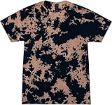 Colortone Bleach Out Tie Dye T-Shirt for Men and Women, Black, Small