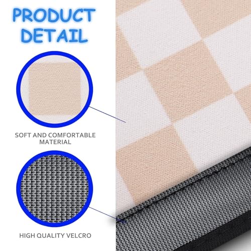 Image of YR Seat Belt Cover for Kids, Soft Comfort Seat Belt Cushion for Children, Cute Cartoon Pattern Car Seat Belt Pads Cover for Girls and Boys, 1 Pack (Almondand Cream Checkered)