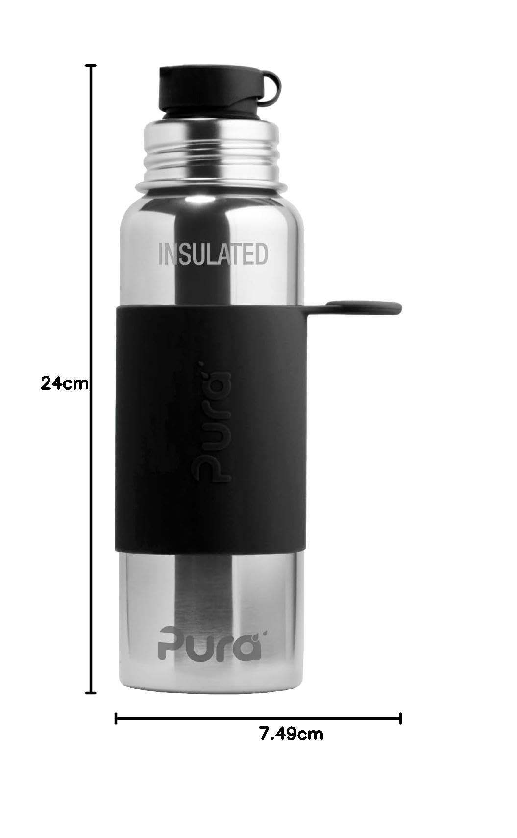 Botella marca PURA. Modelo BOTTIGLIA ml 650 TAPPO SPORT pelle