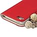 iPhone SE 5S 5 Wallet Case,Mavis's DiaryÂ 3D Handmade Bling Crystal Love Heart Pendant Sparkle Diamond Flower PU Leather with Credit Card Holder Design Folio Case Cover for iPhone SE /5S 5 (Red)
