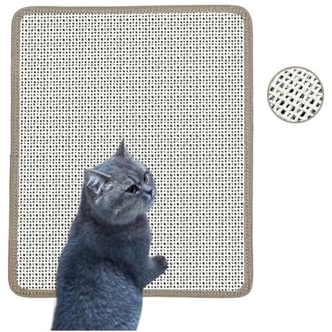 Deapher Natural Sisal Cat Nail File Scratcher with 80 Aluminum Oxide Grit, Wall/Floor Mountable Cat Scratching pad, Helps Cats Trim Nails and Protect Furniture, Cat Wall Scratcher(16.53"x13.38") Cover