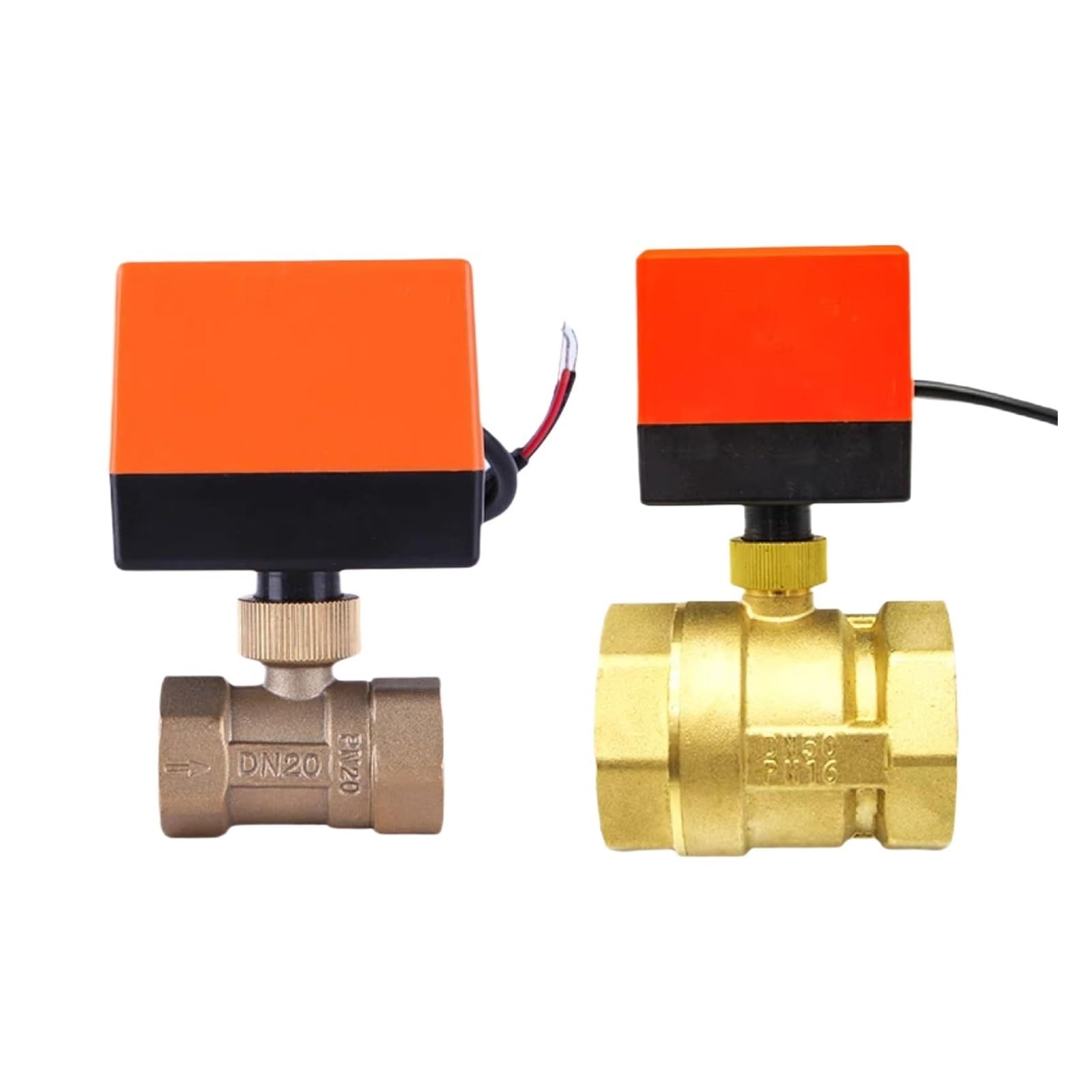 Vhkktuyd Dn20 Motorized Brass Ball Valve Electric 2-Way/3-Way Dn15- 12V 24V 220V Hvac Fan Coil Solar Ptfe Ip65 Actuator(,Ac220v)