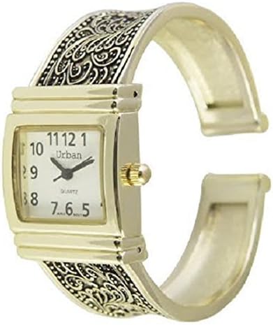 Urban Orologio Da Donna Placcato Oro Quadrante Quadrato Stile Vintage A Bracciale  Rigido : Amazon.it: Orologi