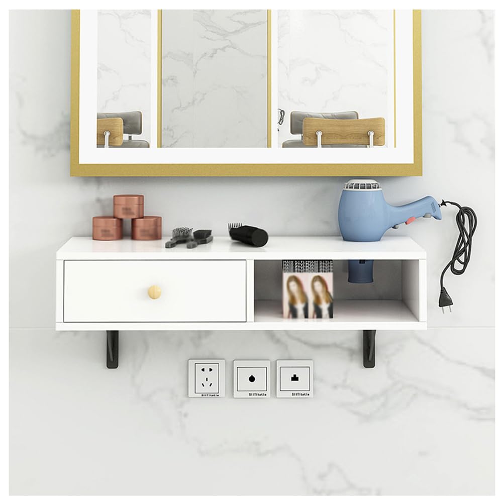 Wisząca szafka ścienna/wiszące biurko/półka ekspozycyjna – meble do domowego biura lub kuchni,White,60x30x15cm