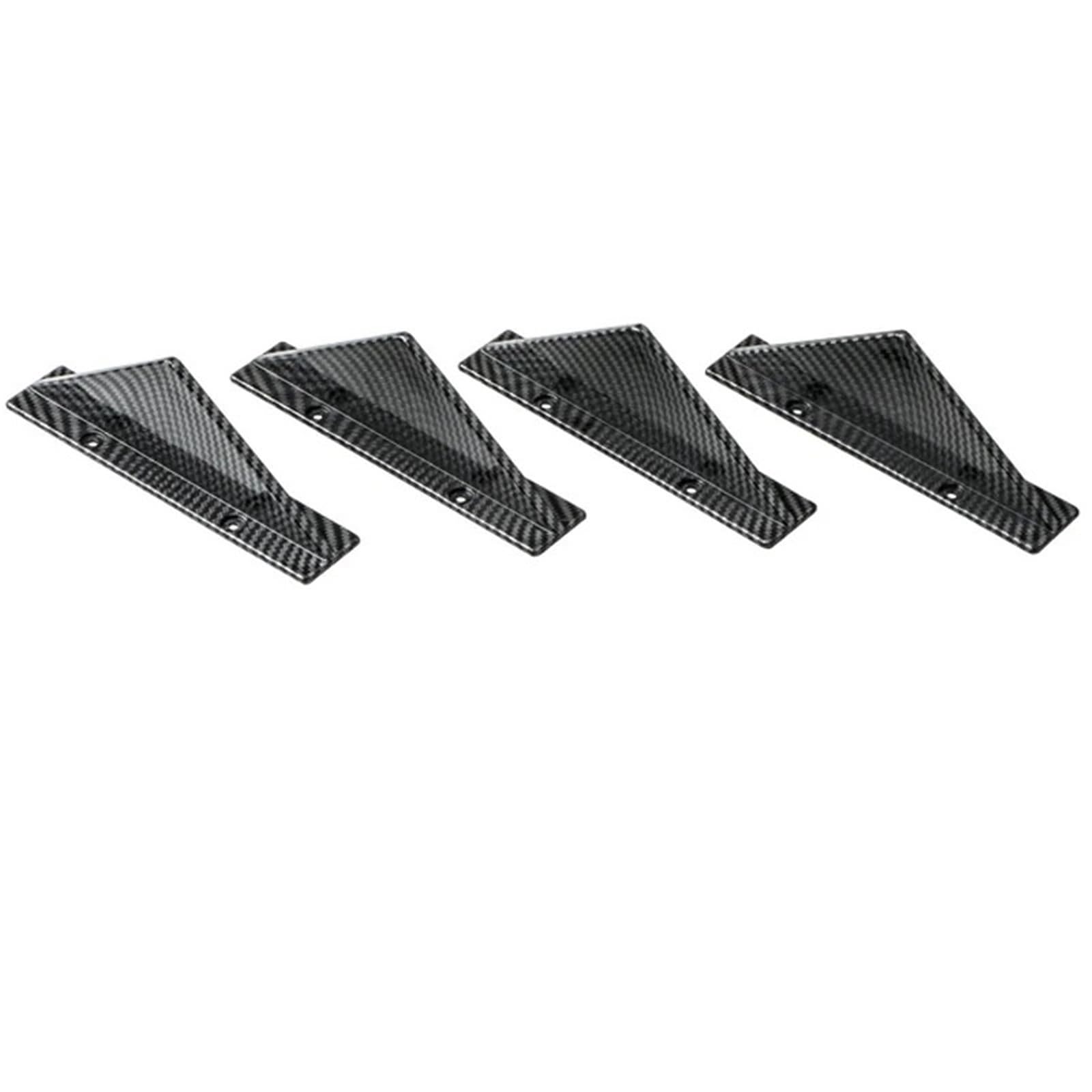 4 szt. Płetwa rekina samochodu uniwersalny trójkątny dyfuzor tylnego zderzaka Spoiler Protector podwozie z włókna węglowego dekoracja wargi(Carbon curved)