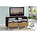 Furinno Entertainment Center w/2 Bin Drawers, Espresso/Brown