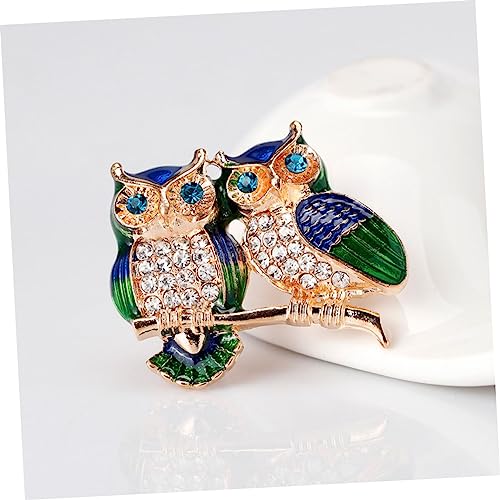 Broche chouette délicate et cristaux scintillants de luxe