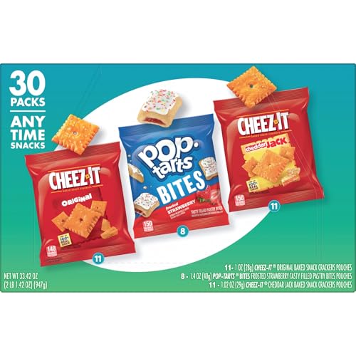 Image of Cheez-It & Pop-Tarts Snacks, Grab 'N Go, Any Time Snacks Variety Pack, 33.42oz Box (30 Count)