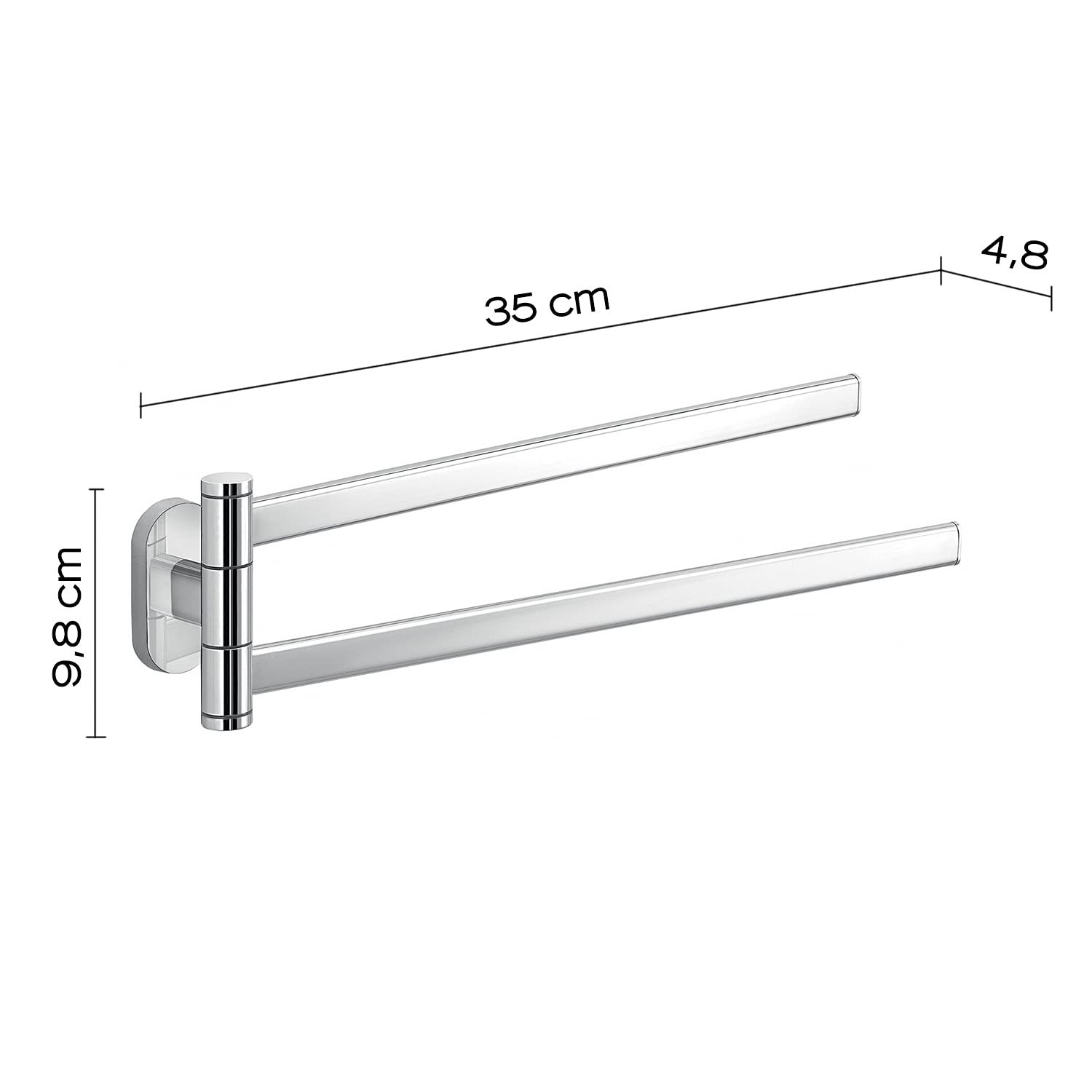 Gedy 53231300200 wieszak na ręczniki, 2 drążki, obrotowy g-febo