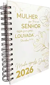 Minha Agenda com Deus 2026 Feminina | Agenda Cristã com Mensagens Bíblicas Diárias | Um Dia por Página | Capa Dura Provérbios 31:30 | Planeje Seu Ano com Fé, Propósito e Organização