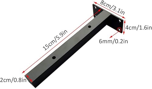 Miniatura 7 de Soporte flotante rústico para estantería, ángulo de pared oculto, de hierro forjado, cuadrado, para estantes, cocina, baño, oficina, bricolaje,