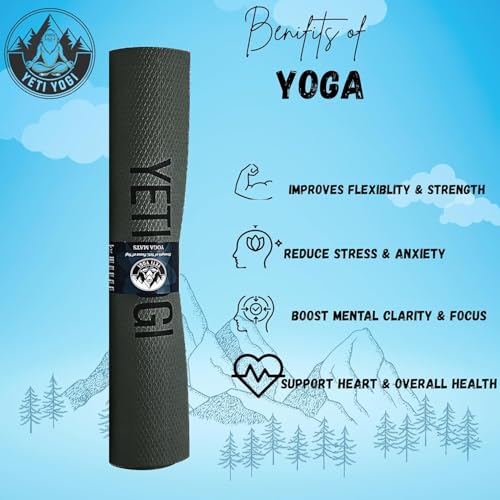 Image of EVA Yoga Mat Anti Slip Cushioned Exercise Gym | Pilates Workout Mat Durable Unisex | Home Fitness Training Black 4mm
