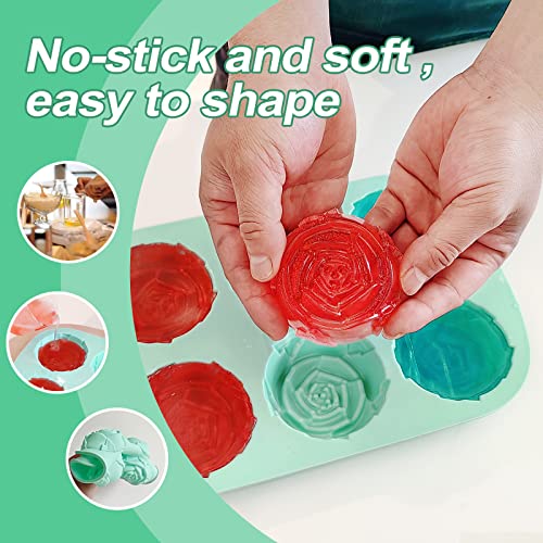 La Chat Silicone Soap Molds, Rose Silicone Mold For Soaps Making, Cake Baking Mold For Biscuit, Chocolate Candy, Flower Ice Cube Tray 3 Packs #TOP5