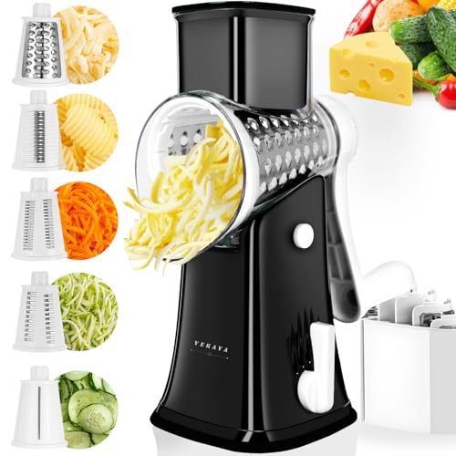 VEKAYA 5-in-1 Rotary Cheese Grater
