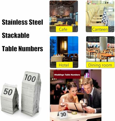 Numéros de table de restaurant en acier inoxydable pour mariage chic - 8