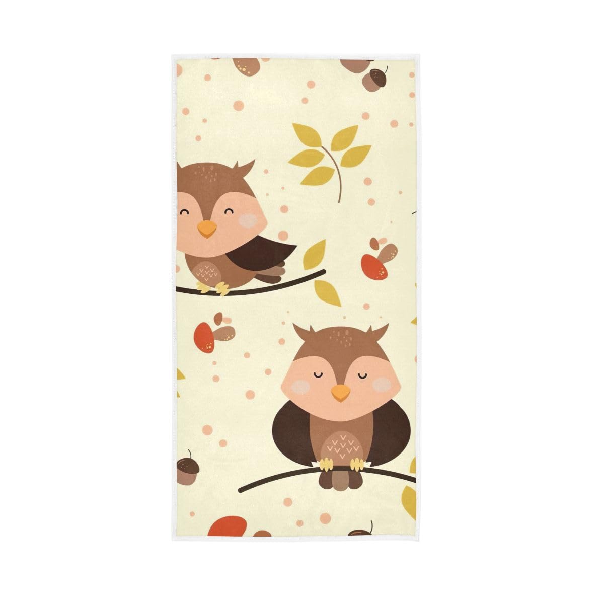 LSRCPD Cute Animals Owl Hand Towel, Bath Hand Towels for Bathroom 15 x 30 Inches, Spa Towels