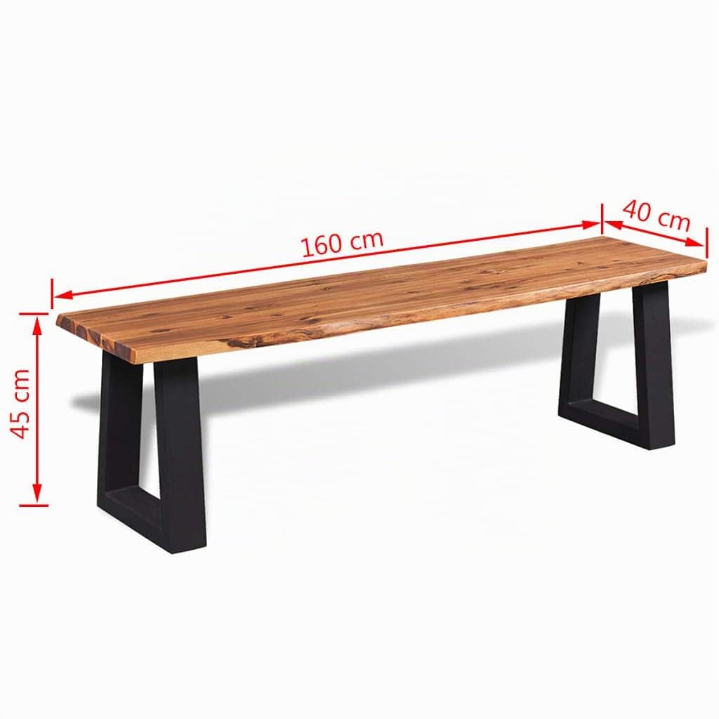 vidaXL Banco de Madera de Acacia Maciza 160 cm