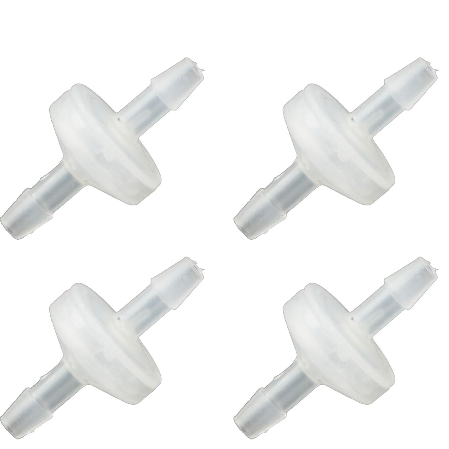 JCBIZ 4PCS 3mm One Way Check Valve Plastic Valve Hose Barb Non Return Ozone Resistance for Water Fuel Oil Air Gas