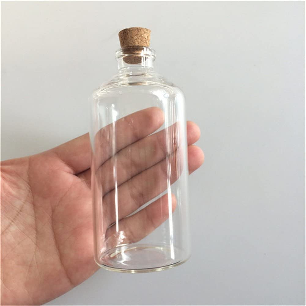 Mini szklane butelki, butelki życzeń, 110 ml przezroczyste szklane butelki z korka Fiolki rękodzielnicze Szklane puste butelki życzeń Słoiki Pojemniki Fiolki DIY na wesele (rozmiar: 20 ml)