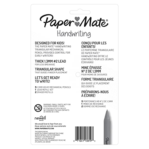 Paper Mate Handwriting Triangular Mechanical Pencil Set with Lead & Eraser Refills (Pack of 2) - image 8