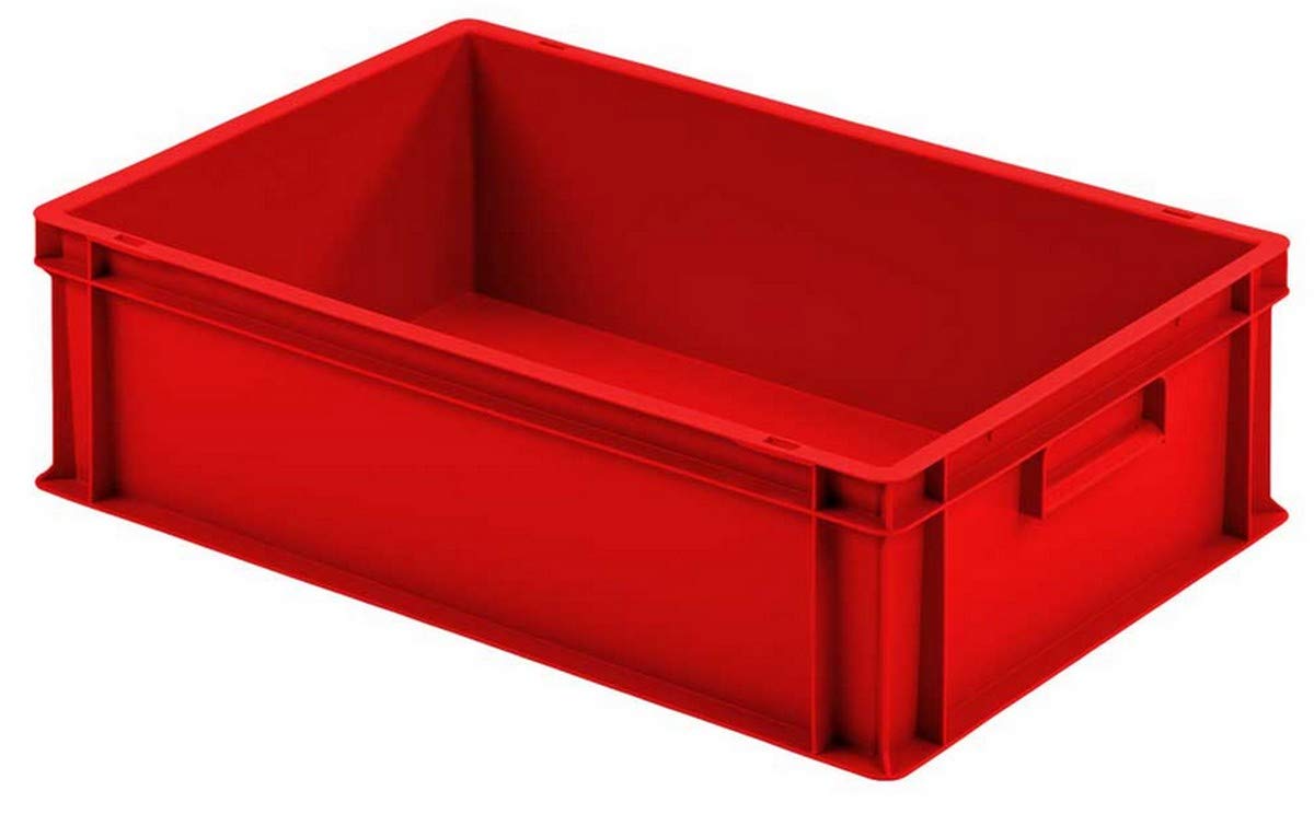 BRB 5x Eurobehälter mit 2 Griffleisten, PP, 600x400x175 mm, rot