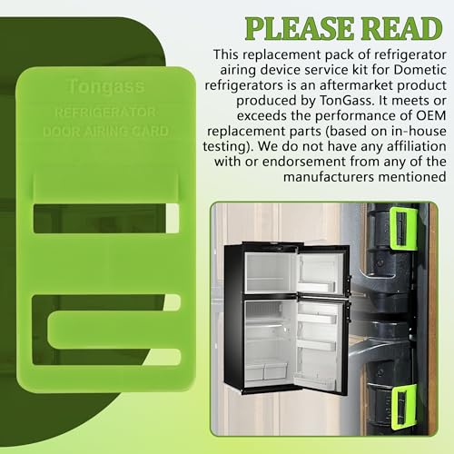 Image of TonGass (2-Pack, Green RV Refrigerator Airing Device Service Kit | Exact Replacement Door Prop Clips Compatible with Dometic Models DM26XX and DM28XX (6-8 Cubic feet Models)