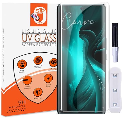 Image of UV Premium HD+ Tempered Glass Screen Protector Guard Compatible For Lava Blaze Curve 5G (6.67 Inch, Pack of 1) Full Adhesive UV Curved Case Friendly HD Clarity with easy installation kit