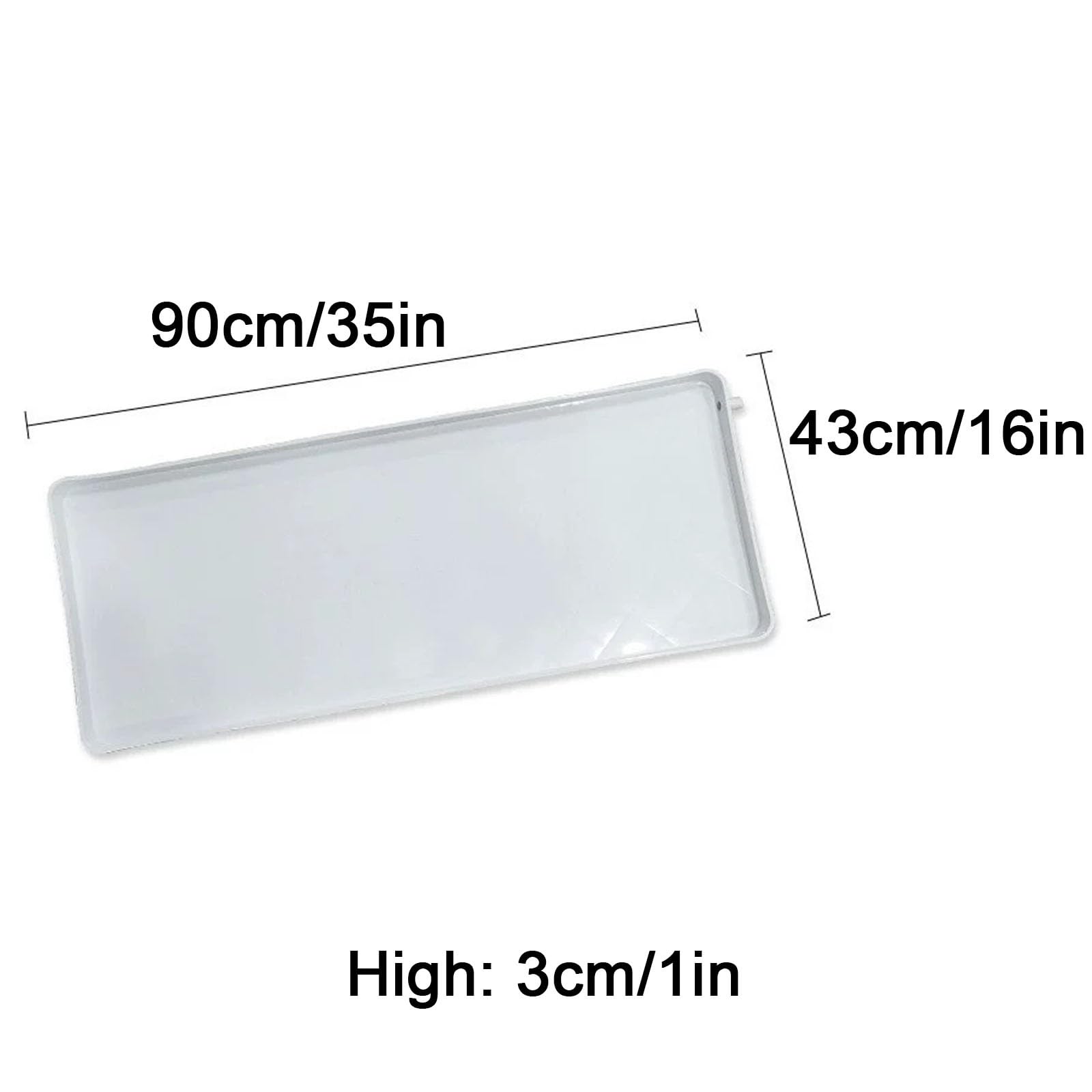 Bandeja Escurreplatos, Bandeja Plastico Rectangular, con Desagüe, Color Blanco(90x43x3cm/35x16x1in)