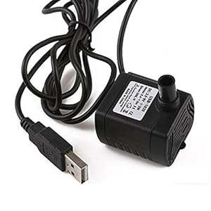 3W USB Mini pompa ad immersione,DC3.5V-9V,3W,200L/H,Pompa dell’acqua USB,Per cavo acquario, stagno, acquario, idroponica o qualsiasi acqua di piccole dimensioni, nero