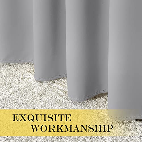 NICETOWN Room Darkening Curtain for Living Room - Energy Saving Thermal Insulated Grommet Room Darkening Curtain/Drape for Bedroom (1 Panel, 46 by 72, Silver Grey)