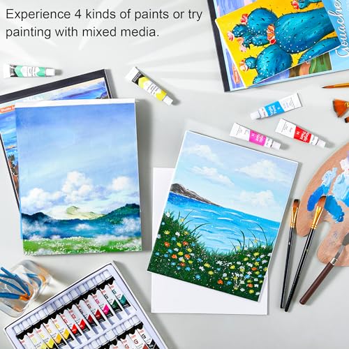 Shuttle-Art-168-Pcs-Artist-Painting-Set-Deluxe-Art-Set-with-Paint-Aluminum-and-Wooden-Easels-Canvas-Paper-Pads-Brushes-and-Other-Art-Supplies-Complete-Painting-Kit-for-Adults-Kids-and-Artists