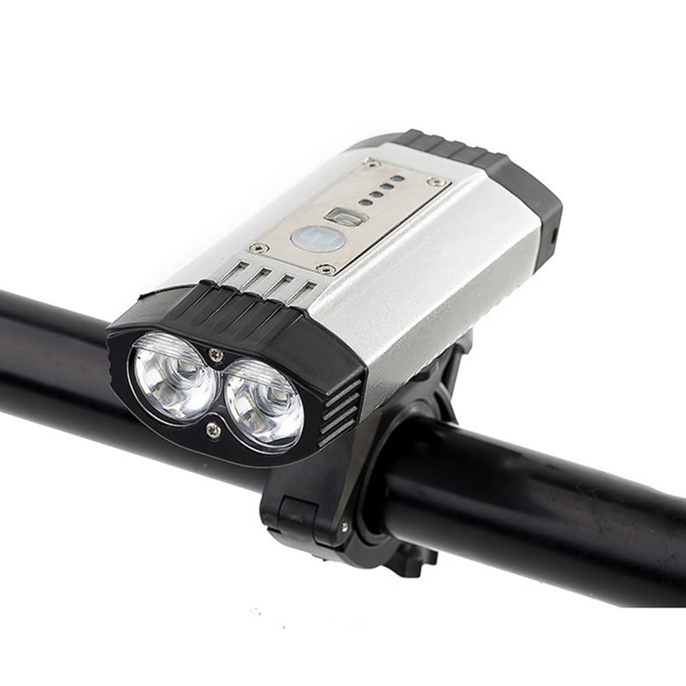 Faro Anteriore per Bicicletta Ricaricabile Tramite USB, Batteria da 4000 mAh, Super Luminoso, Facile da installare, Ideale per Ciclismo su Strada e in Montagna.